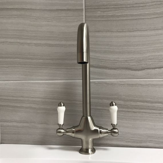Rennet Traditional Brushed Lever Kitchen Tap