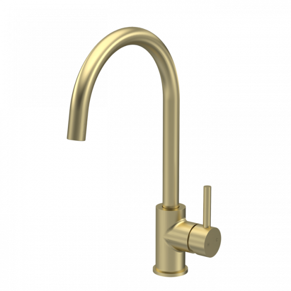 Nuie Lachen Mono Single Lever Kitchen Tap Brushed Brass