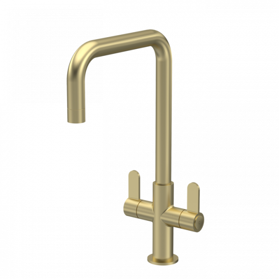 Nuie Kosi Mono Dual Lever Kitchen Tap Brushed Brass