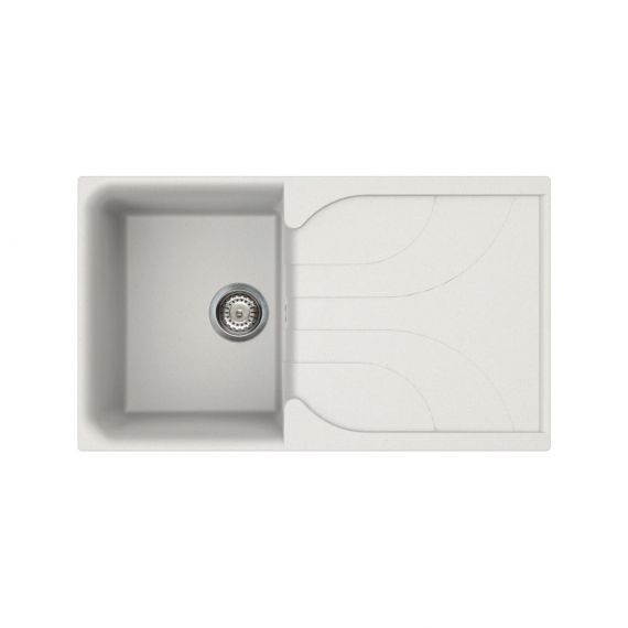 Reginox Ego 1.0 Bowl Compact Granite White Sink 500mm x 860mm 