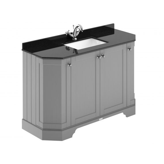 Hudson Reed 1200mm 4-Door Angled Unit & Marble Top 1TH Storm Grey LOF262