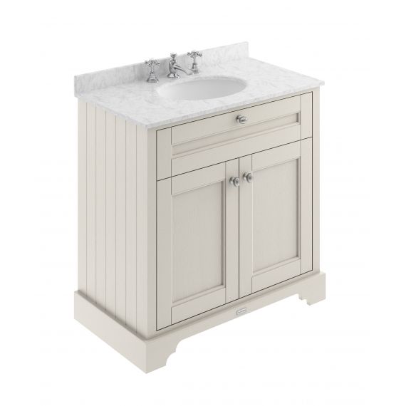 Hudson Reed Old London Timeless Sand 800mm Cabinet & Marble Top (3TH)