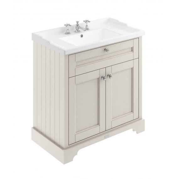 Hudson Reed Old London Timeless Sand 800mm Cabinet & Basin (3TH)
