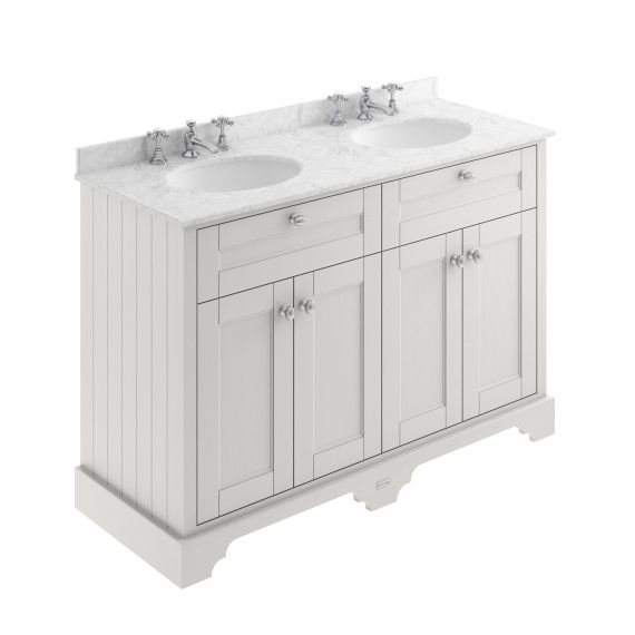 Hudson Reed 1200mm Cabinet & Double Marble Top (3TH) Timeless Sand LOF468