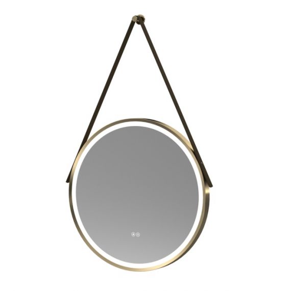 Nuie 600mm Round Illuminated Mirror Brushed Brass