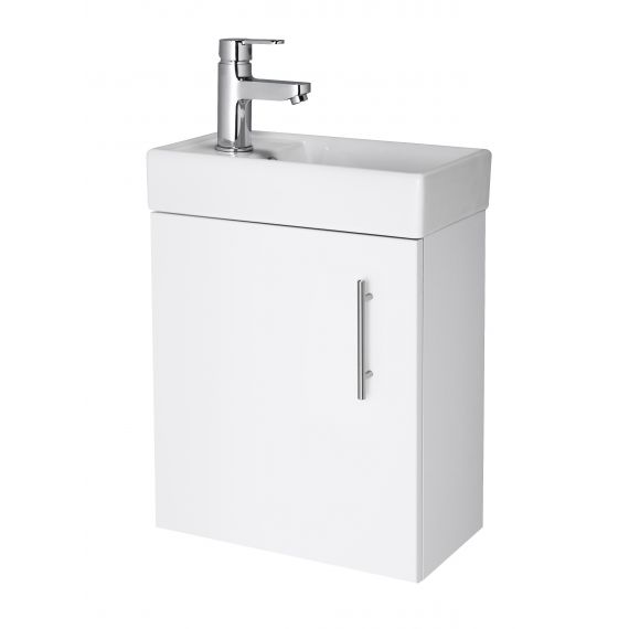 Nuie Vault Gloss White 400mm Wall Hung Cabinet & Basin