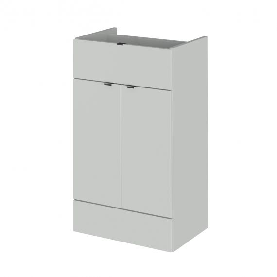 Hudson Reed Fusion Gloss Grey Mist 500mm Drawer Lined Unit
