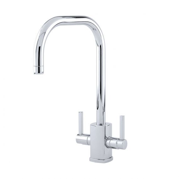 Perrin & Rowe Rubiq Dual Lever Kitchen Sink Mixer Tap Aged Brass 4210AB