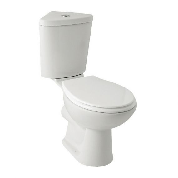 G4K Corner Close Coupled Toilet & Seat 