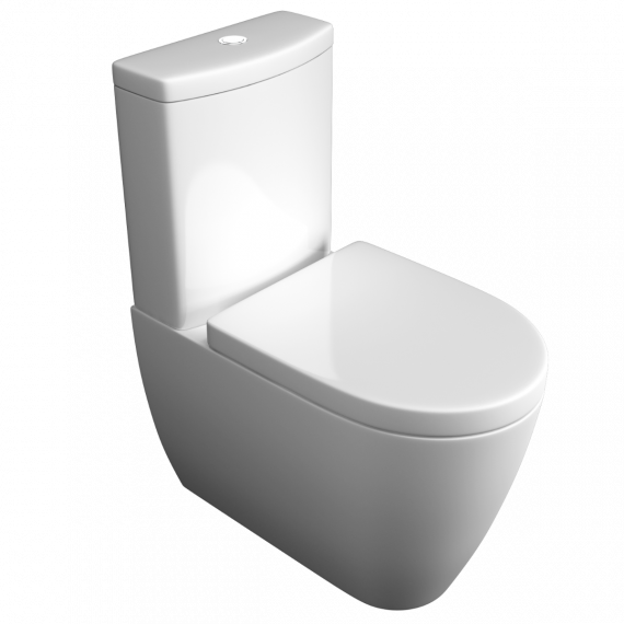 Genoa Close Coupled Full Back To Wall Toilet & Soft Close Seat