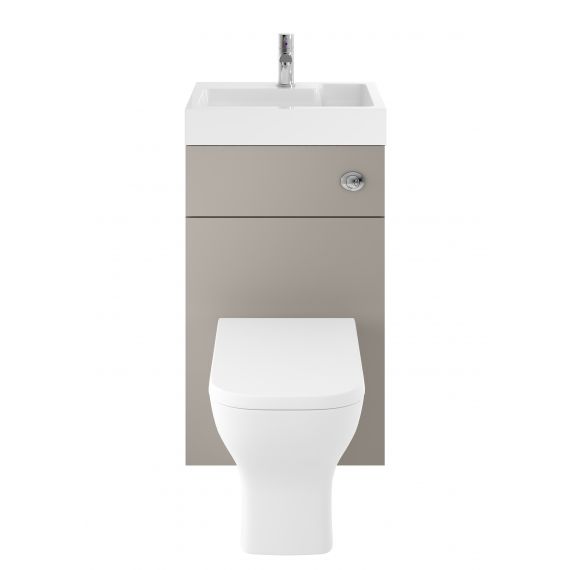 Nuie Athena 2 In 1 Stone Grey 500mm Basin & WC Unit