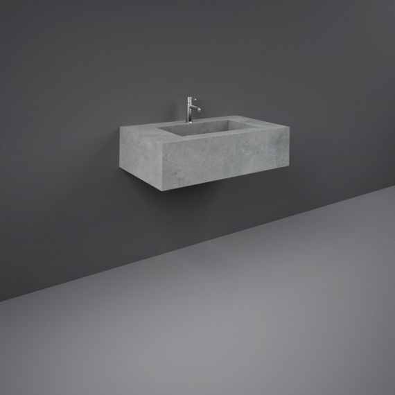 RAK-Precious 800mm Wall Mounted Counter Wash Basin with 0th in Surface  XL Cool Grey