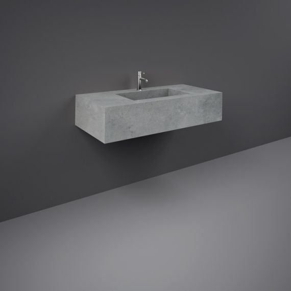 RAK-Precious 1000mm Wall Mounted Counter Wash Basin with 1th in Surface  XL Cool Grey