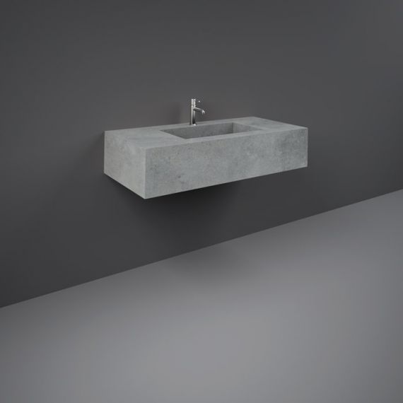RAK-Precious 1000mm Wall Mounted Counter Wash Basin with 0th in Surface  XL Cool Grey
