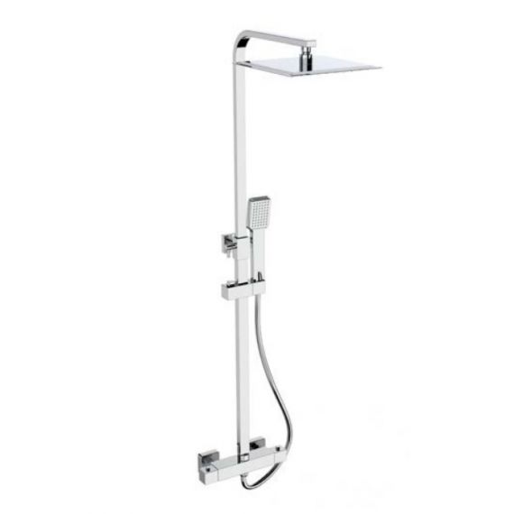 Kartell Pure Square Thermostatic Bar Shower With Overhead Drencher And Sliding Handset