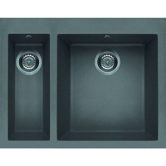 Reginox Quadra 150 Titanium 1.5 Bowl Granite Sink With Tap Shelf