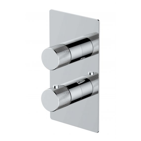 RAK-Amalfi Single Outlet, 2 Handle Thermostatic Concealed Shower Valve in Chrome