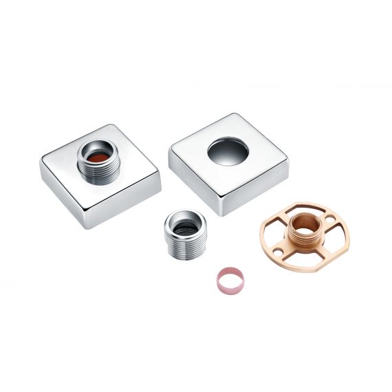Exposed Square Shower Bar Mixer Easy Fitting Kit (Pair)