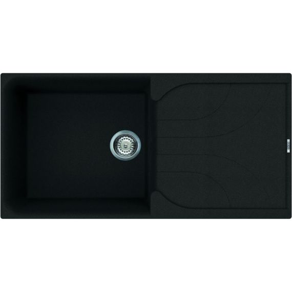 Reginox Ego 1.0 Bowl Reversible Granite Black Kitchen Sink 500mm x 1000mm 