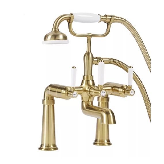 Roper Rhodes Keswick Pillar Mounted Bath Shower Mixer - Brass - T324204