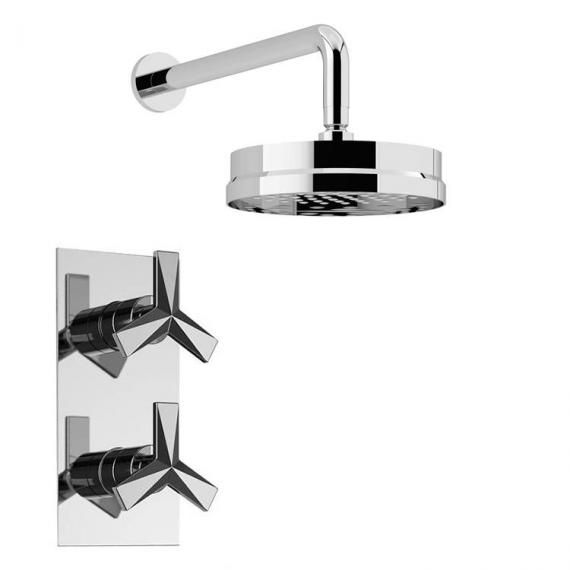 Heritage Hemsby Chrome Recessed Shower with Deluxe Fixed Head SHPDUAL02