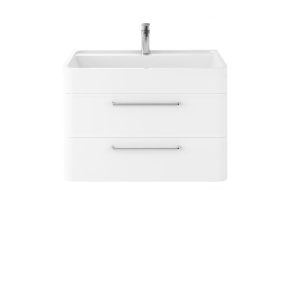 Hudson Reed Solar Pure White Wall Hung 800mm Cabinet & Basin