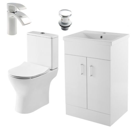 Status Round Furniture Suite Package 600mm Gloss White