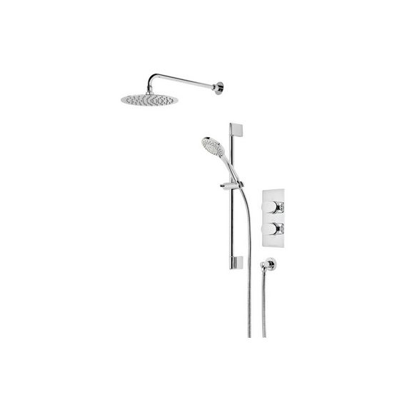 Roper Rhodes Clear Dual Function Concealed Shower System with Fixed Head & Riser Kit - Chrome - SVSET141