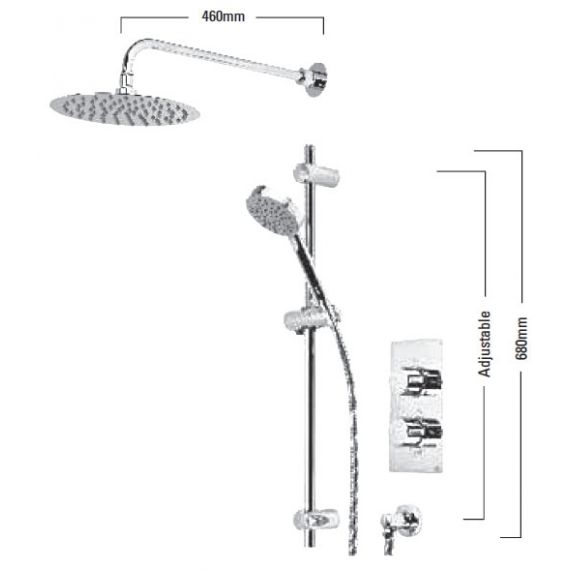 Roper Rhodes Event Round Dual Shower System Fixed Shower Head SVSET42