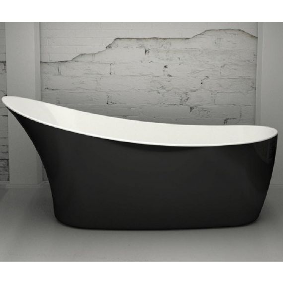 Charlotte Edwards Portobello 1590 x 680mm Modern Freestanding Bath Gloss Black CE11012-GB