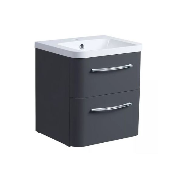 Roper Rhodes 500mm System Wall Mounted Double Drawer Unit - Gloss Dark Clay - SYS500D.GDC