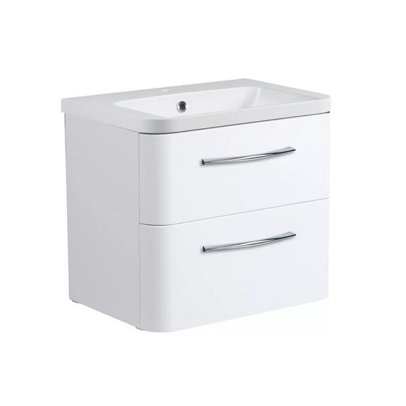 Roper Rhodes 600mm System Wall Mounted Double Drawer Unit - White - SYS600D.GW