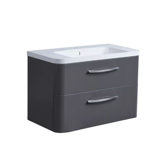 Roper Rhodes 800mm System Wall Mounted Double Drawer Unit - Gloss Dark Clay - SYS800D.GDC