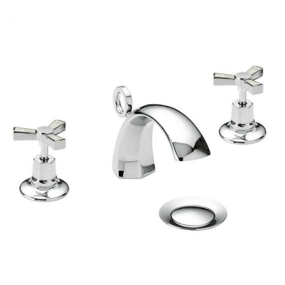Heritage Gracechurch Mother of Pearl 3 Tap Hole Basin Mixer