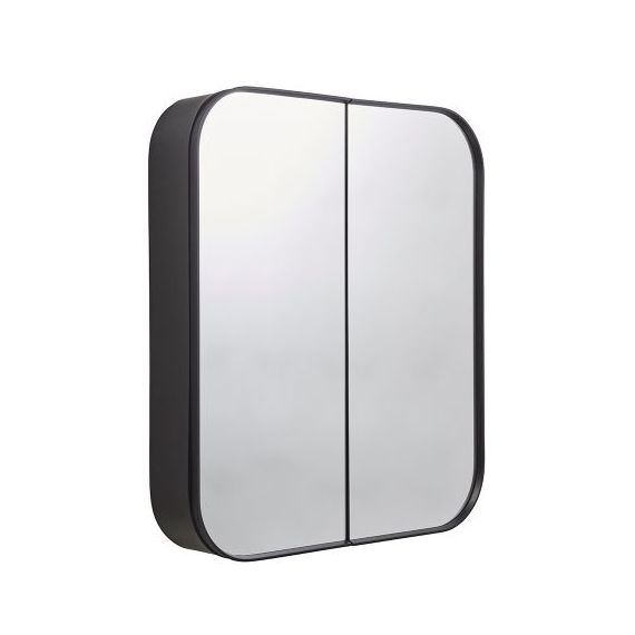 Roper Rhodes Theory 600 2 Door Non-Illuminated Mirror Bathroom Cabinet - Black