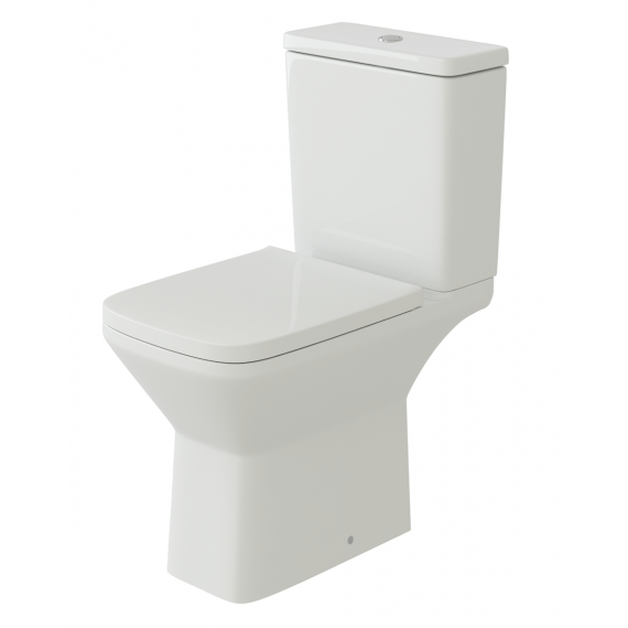 Plumb Essentials Square Rimless Close Coupled Toilet With Soft Close Seat