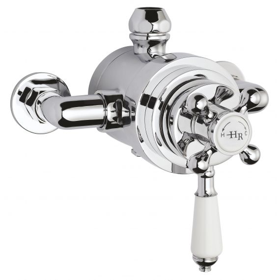 Hudson Reed Traditional White Exposed Topaz Dual Shower Valve