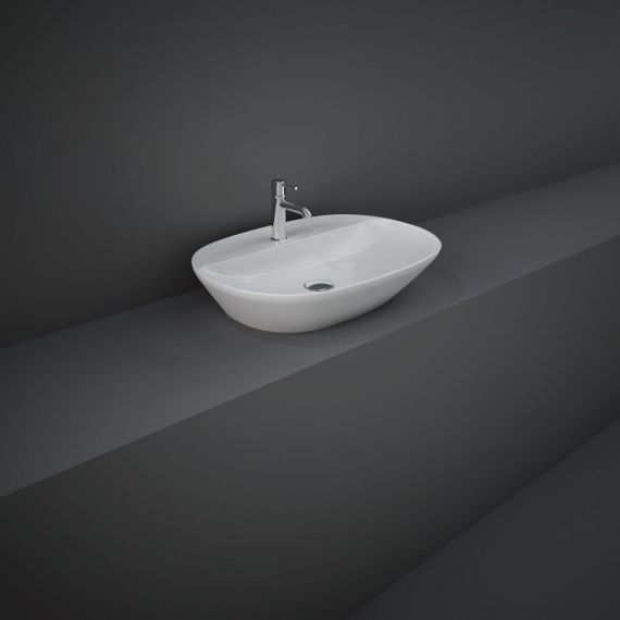 RAK-Variant Elongated Oval Counter Top Wash Basin 60cm 1TH  with Tap Ledge