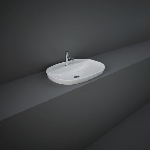RAK-Variant Elongated Oval Drop-In Wash Basin 60cm 1TH with Tap Ledge