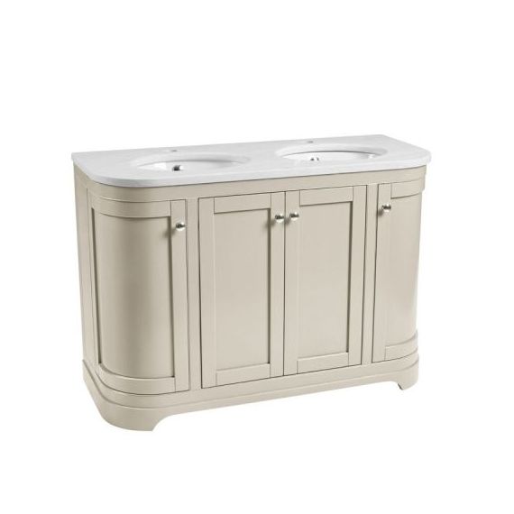 Roper Rhodes Widcombe 1200mm Curved Double Basin Vanity Unit - Parchment