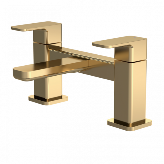Nuie Windon Deck Mounted Brushed Brass Bath Filler WIN803