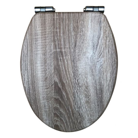 Scudo Wooden Top Fix Soft Close Toilet Seat Bardolino Driftwood