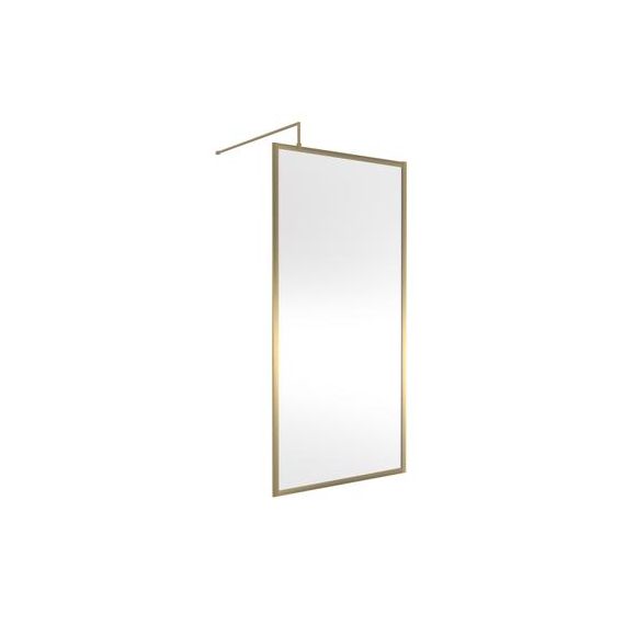 Hudson Reed Full Outer Frame Wetroom Screen 1950x1000x8mm Brushed Brass WRFBB1910