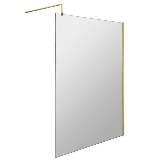 Nuie 1400mm Brushed Brass Wetroom Glass Panel 