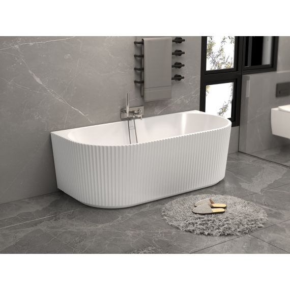 Sophia 1700 X 800mm Painted Ribbed Back To Wall Freestanding Bath