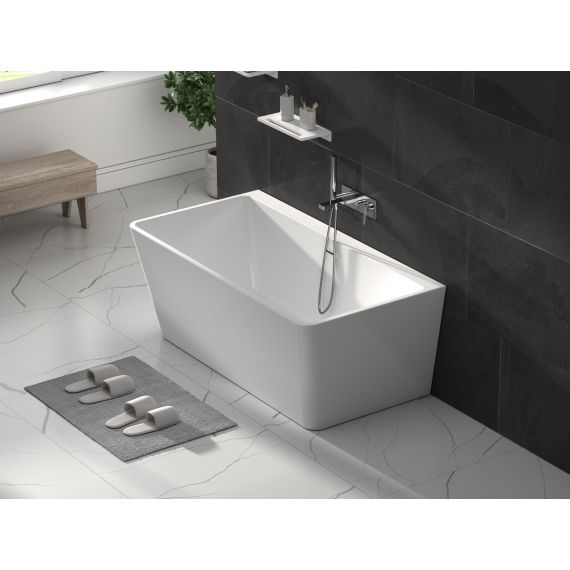 Julie 1500 X 750mm White Back To Wall Double Ended Freestanding Bath